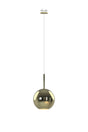 Sanson Recessed Pendant With Round Shade, 1 Light E27, Gold/Gold Glass With Frosted Inner