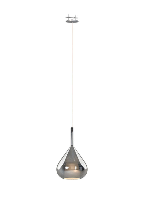 Sanson Recessed Pendant Kit With Reuleaux Triangle Shade, 1 Light E27, Silver/Chrome Glass With Frosted Inner