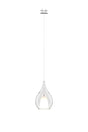 Sanson Recessed Pendant With Teardrop Shade, 1 Light E27, White/Clear Glass With Frosted Inner