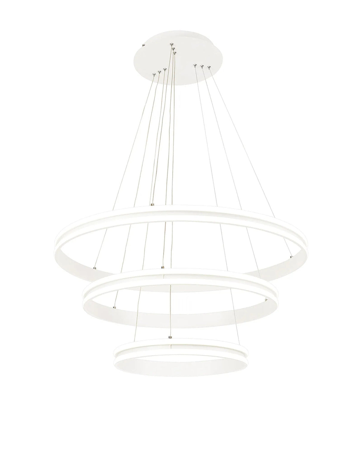 Schwarz Pendant, 3 Light 50W,30W,20W LED, 4000K, Dimmable, Matt White