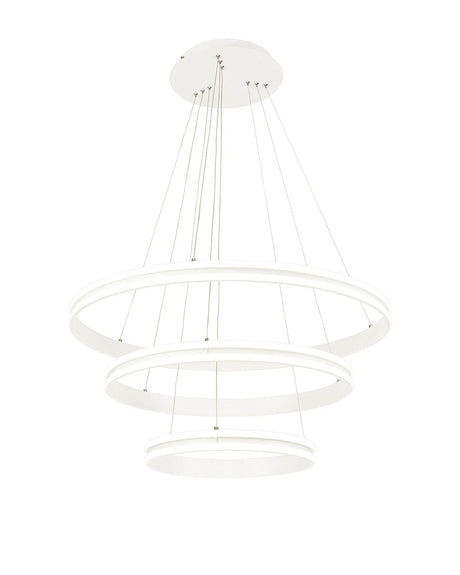Schwarz Pendant, 3 Light 50W,30W,20W LED, 4000K, Dimmable, Matt White