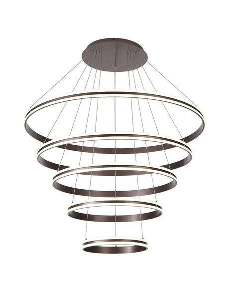 Schwarz Pendant, 5 Tier 150W LED, 3500K, 6800lm, Triac Dimmable, Coffee, 3yrs Warranty