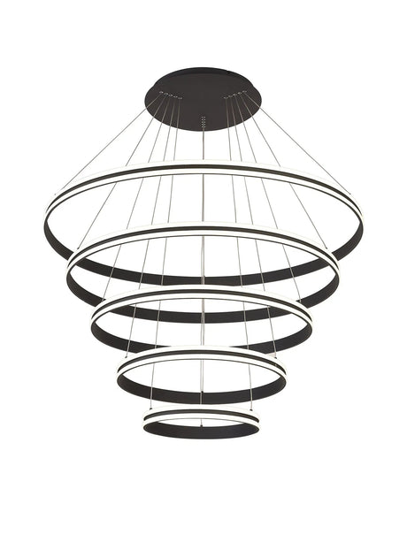 Schwarz Pendant, 5 Tier 150W LED, 4000K, 6800lm, Triac Dimmable, Graphite, 3yrs Warranty
