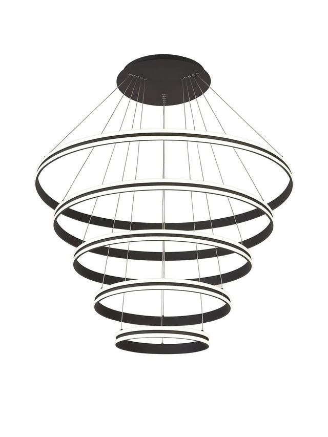 Schwarz Pendant, 5 Tier 150W LED, 4000K, 6800lm, Triac Dimmable, Graphite, 3yrs Warranty