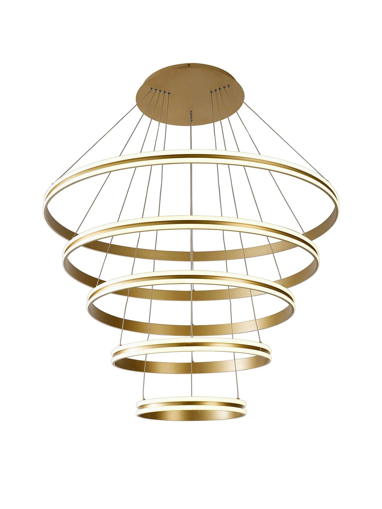 Schwarz Pendant, 5 Tier 150W LED, 3500K, 6800lm, Triac Dimmable, Sand Gold, 3yrs Warranty