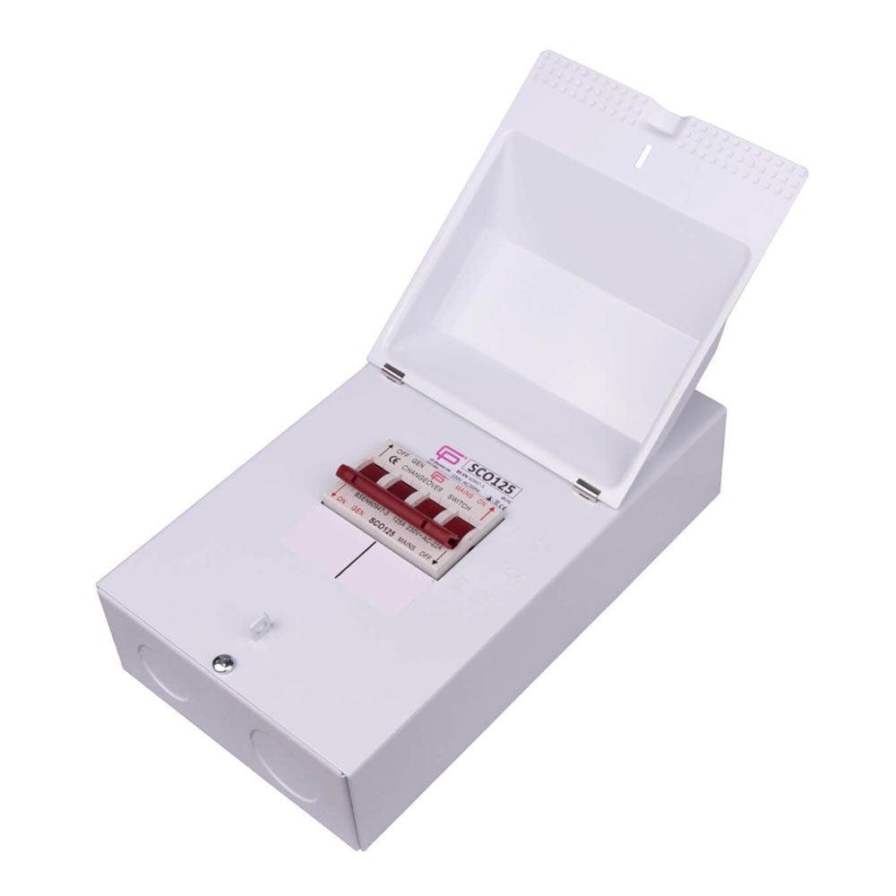 FUSEBOX SCO125 SP+N CHANGEOVER SWITCH 1P+N IN METAL ENCLOSURE 125A