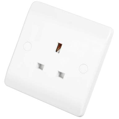 Scolmore Click Mode 13A 1 Gang Unswitched Socket White