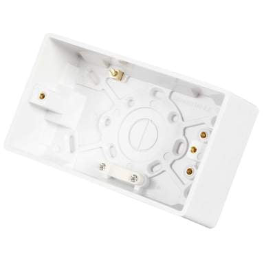 Scolmore Click Mode 2 Gang 47mm Pattress Back Box White