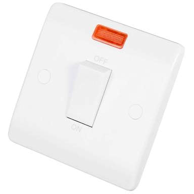 Scolmore Click Mode 45A DP 1 Gang Switch with Neon White