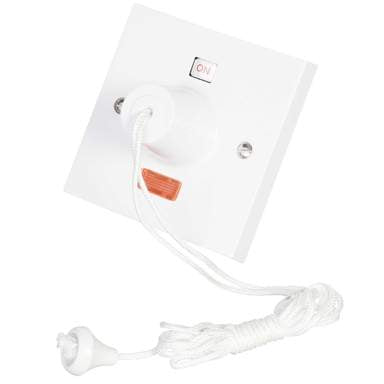 Scolmore Click Polar 45A DP Ceiling Pull Cord Switch with Neon White