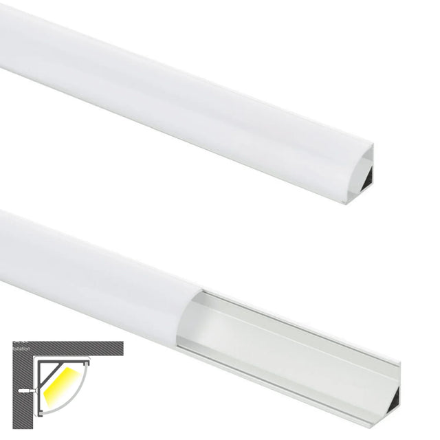 LUXLITE SCPOC-2M SURFACE CORNER ALUMINIUM PROFILE C/W END CAP & CLIPS 2MTR