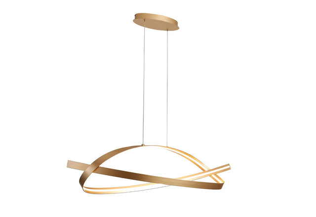 Seek Loop Pendant, 1 x 36W LED, Triac Dimmable, 3000K, 2400lm, Gold, 3yrs Warranty