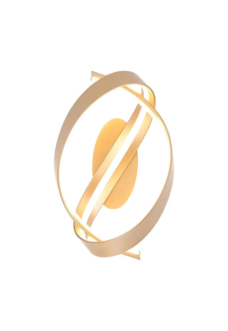 Seek Loop Wall Light, 1 x 13W LED, Triac Dimmable, 3000K, 770lm, Gold, 3yrs Warranty