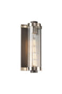 SETH Wall Light, 1 Light E27, IP54, Anthracite/Satin Nickel/Clear Ribbed Glass Shade