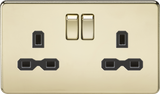 Knightsbridge - ML 13A 2G DP Switched Socket with Twin Earths - various colour options