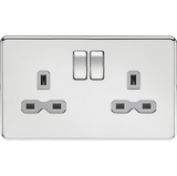 Knightsbridge - ML 13A 2G DP Switched Socket with Twin Earths - various colour options