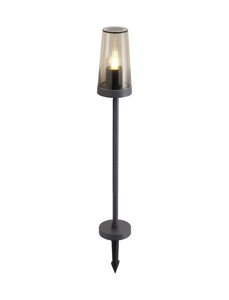 Shoulder Post Lamp, 1 x E27, Anthracite/Smoked, IP54
