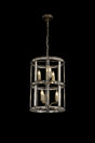 Ellison Small Round Column Pendant, 6 x E27, Antique Brass