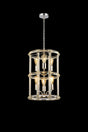Ellison Small Round Column Pendant, 6 x E27, Polished Nickel