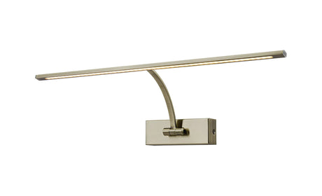Sohna Large 1 Arm Wall Light/Picture Light, 10W LED, 3000K, Antique Brass