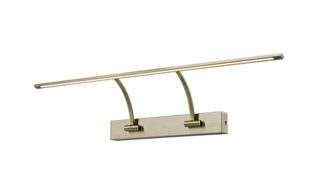 Sohna Small 2 Arm Wall Light/Picture Light, 14W LED, 3000K, Antique Brass