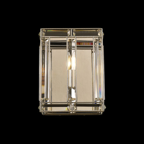 Ellison Square Wall Light, 1 x E14, Polished Nickel