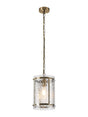 Stuckey 20.5cm Pendant, 1 x E27, Antique Brass / Cobbled Clear (D) Glass