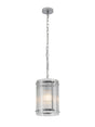 Stuckey 20.5cm Pendant, 1 x E27, Polished Chrome / Wide Ribbed Clear (C) Glass