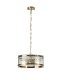 Stuckey 35cm Pendant, 2 x E27, Antique Brass / Cobbled Clear (D) Glass
