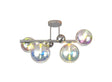 Suggett Semi Flush Ceiling Light, 4 x G9, Polished Chrome/Iridescent/Chrome Glass