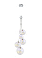 Suggett Cluster Pendant, 5 x G9, Polished Chrome/Iridescent