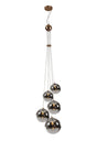 Suggett Cluster Pendant, 5 x G9, Antique Copper/Chrome