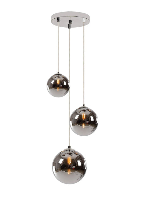 Suggett Round Pendant, 3 x G9, Polished Chrome/Chrome