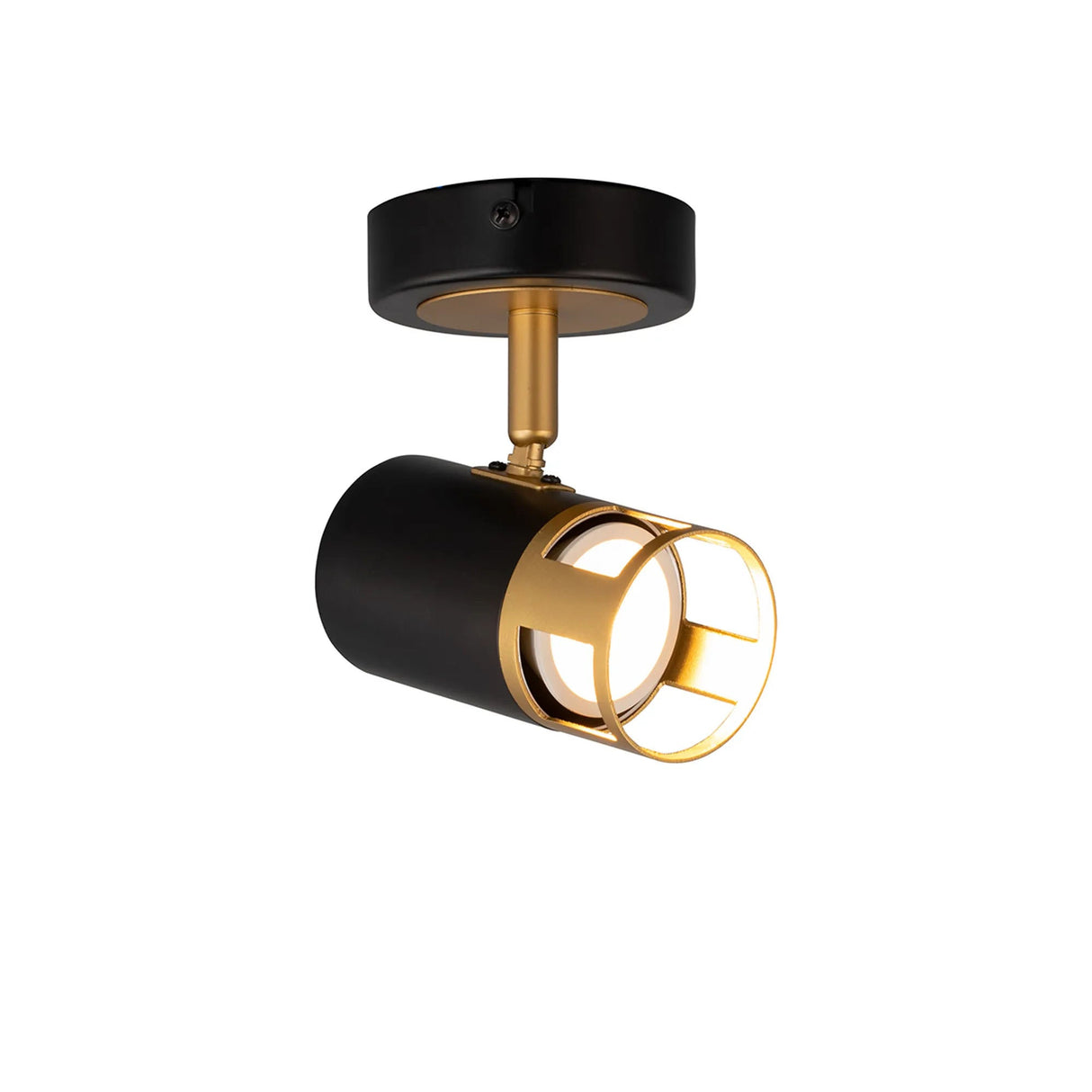Swinburn 1 Light Spotlight GU10, Black/Painted Gold