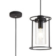 Swinburne Single Pendant, 1 x E27, Black/Clear Glass