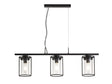 Swinburne Linear Pendant, 3 x E27, Black/Clear Glass
