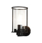 Swinburne Wall Light, 1 x E27, Black/Clear Glass