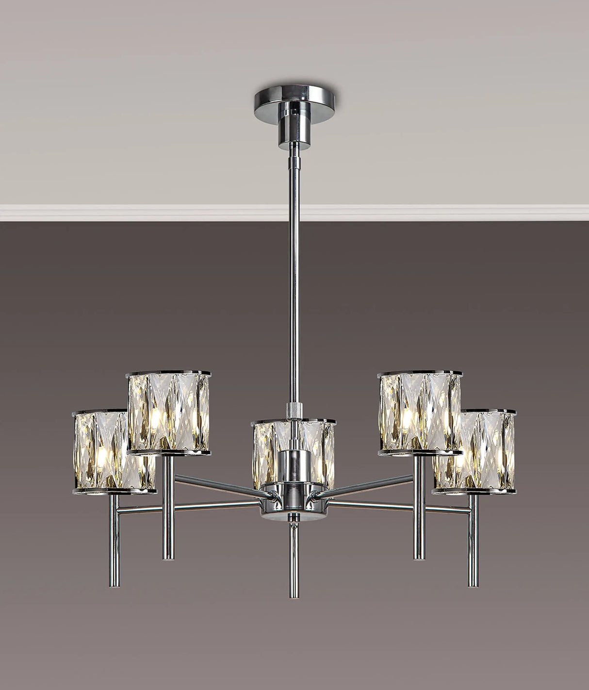 Swindlehirs 5 x G9 Telescopic/Semi Flush Chrome/Clear Crystal Shade