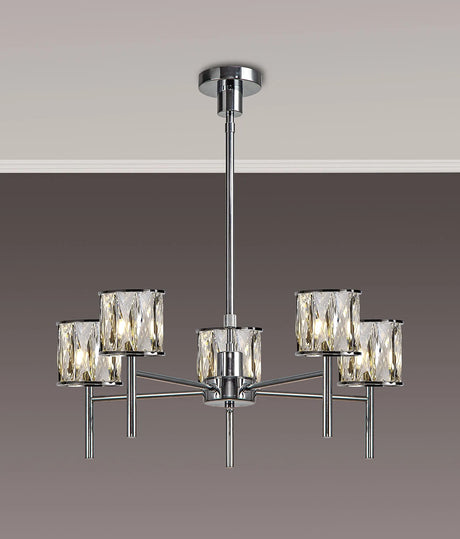 Swindlehirs 5 x G9 Telescopic/Semi Flush Chrome/Clear Crystal Shade