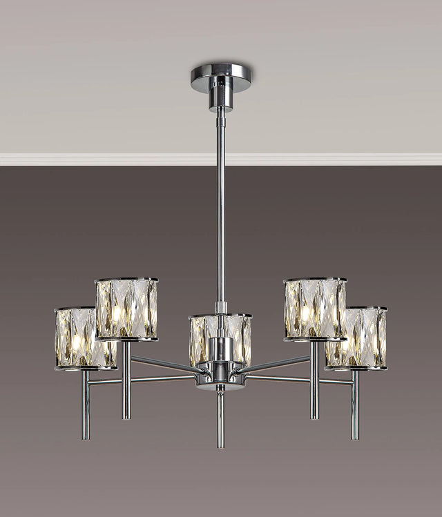 Swindlehirs 5 x G9 Telescopic/Semi Flush Chrome/Clear Crystal Shade