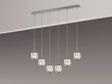Swindlehirs 6 x G9 2m Linear Pendant Chrome/Clear Crystal Shade