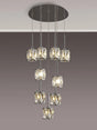 Swindlehirs 9 x G9 2.5m Round Multiple Pendant Chrome/Clear Crystal Shade