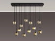 Swindlehirs 12 x G9 2m Linear Pendant Satin Black/Smoke Crystal Shade