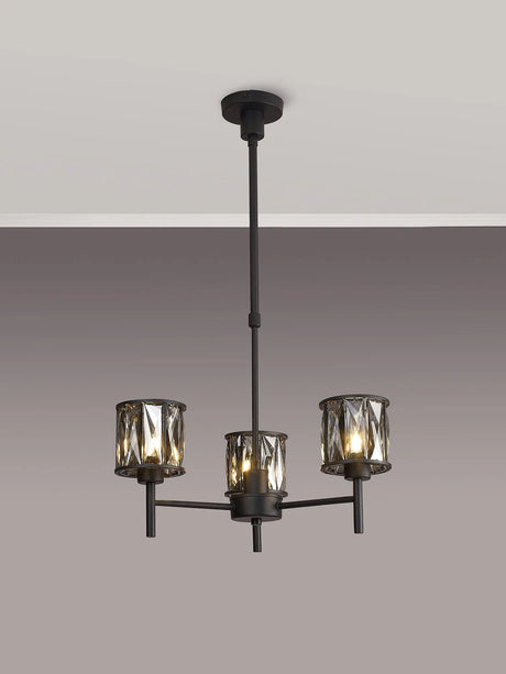 Swindlehirs 3 x G9 Telescopic Light Satin Black/Smoke Crystal Shade