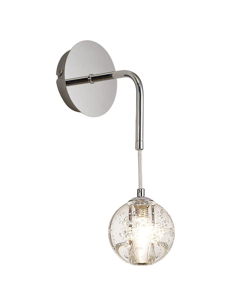 Swindlehirs 1 x G9 Bubble Glass Adjustable Wall Lamp Polished Chrome / Clear Glass