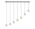 Swindlehirs 7 x G9 Bubble Glass 1.8m Linear Multiple Pendant Polished Chrome / Clear Glass