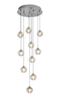 Swindlehirs 10 x G9 Bubble Glass 2m Round Multiple Pendant Polished Chrome / Clear Glass