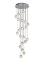 Swindlehirs 20 x G9 Bubble Glass 10 x 3m / 4m Round Multiple Pendant Polished Chrome / Clear Glass