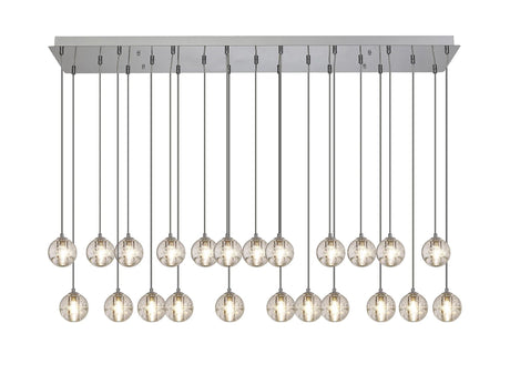 Swindlehirs 23 x G9 Bubble Glass 2m Linear Multiple Pendant Polished Chrome / Clear Glass
