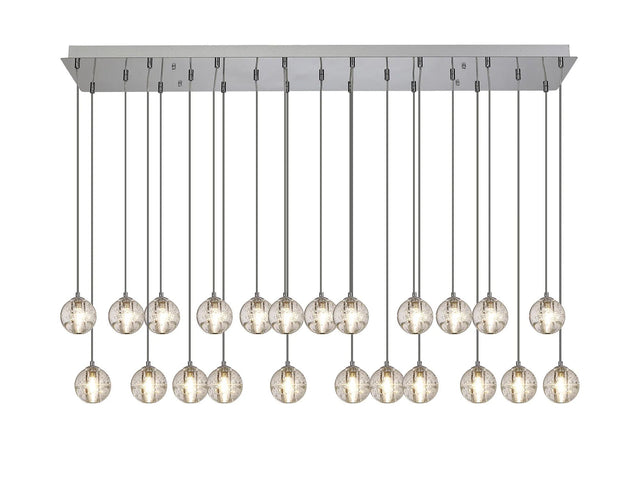 Swindlehirs 23 x G9 Bubble Glass 2m Linear Multiple Pendant Polished Chrome / Clear Glass